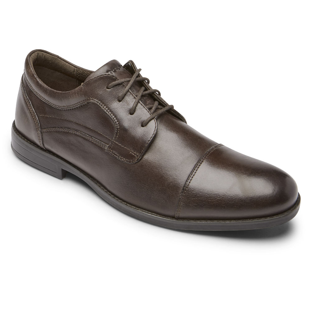 Rockport Singapore Mens Oxfords - Mykel Cap Toe Brown - EM7350461